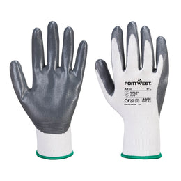 Gant Flexo Grip Nitrile A310 Gris/Blanc Taille XS à XXL Portwest