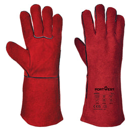 Gant Soudeur Cuir Croûte de Bovin A500 Rouge Taille M-XXXL Portwest