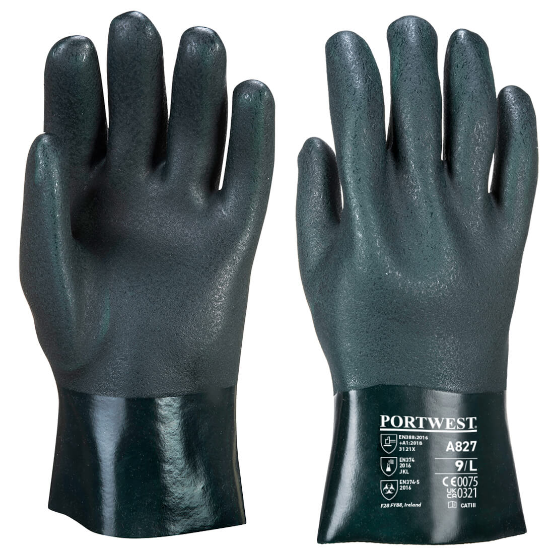Gant PVC double trempage avec paume finition sablée
