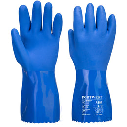 Gant Chimique PVC A881 Bleu Taille S-XXL Portwest