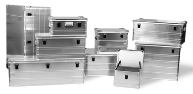 Malle aluminium avec coins de 29L à 425L