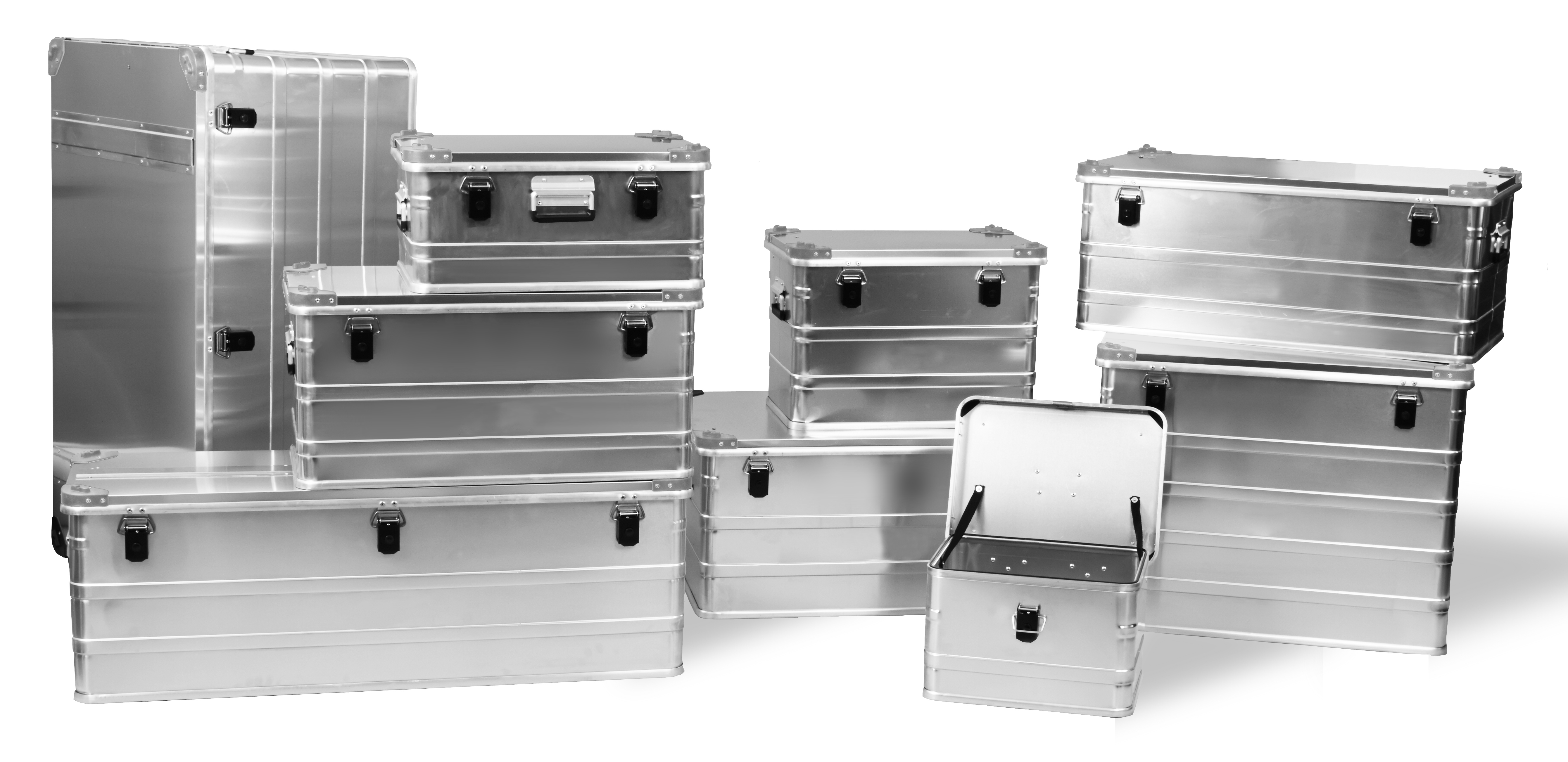 Malle aluminium avec coins de 29L à 425L