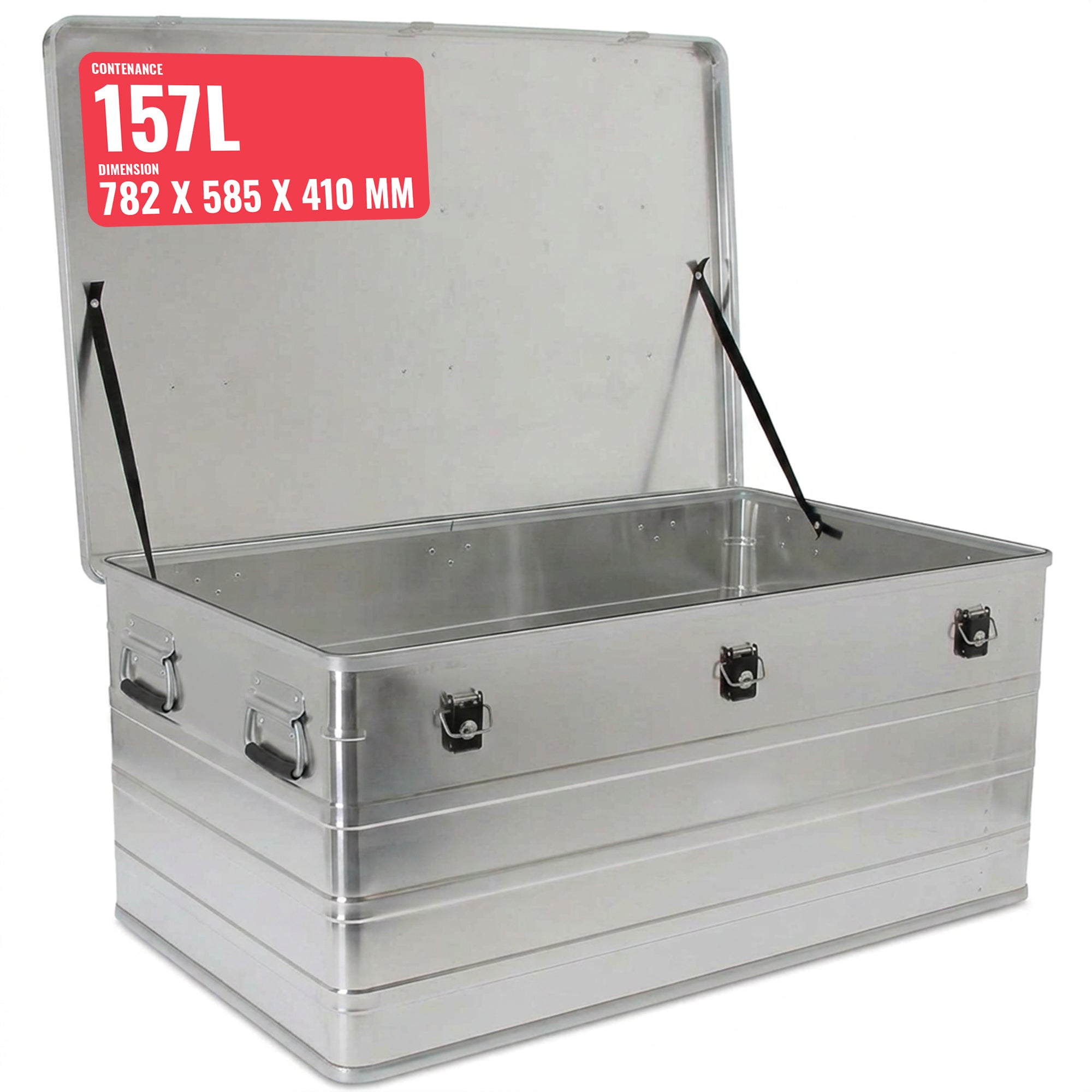 Malle aluminium avec coins de 29L à 425L
