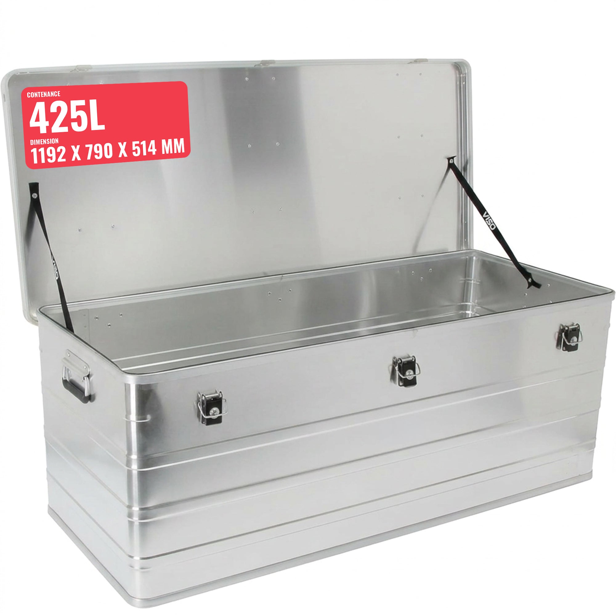 Malle aluminium avec coins de 29L à 425L