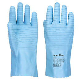 Gant Alimentaire AP75 Latex Crinkle Grip Bleu Taille S-XXL Portwest
