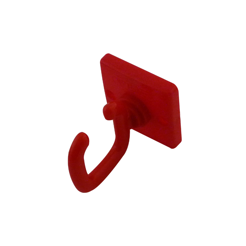 Crochet plastique ouvert sur platine - blanc