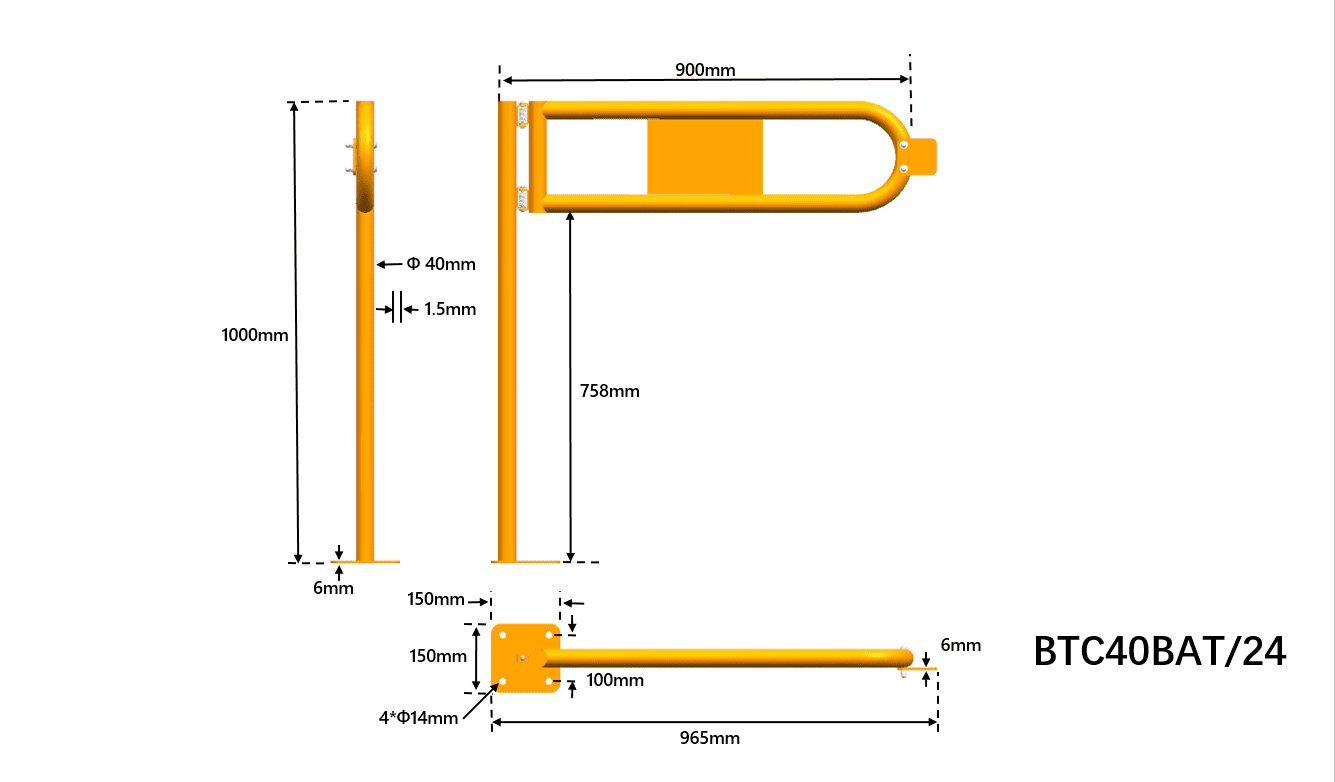 Barrière modulaire - porte battante