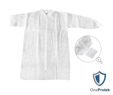 ONEPROTEK Blouses Visiteurs Jetables Fermeture Éclair – Carton de 10 sachets de 10