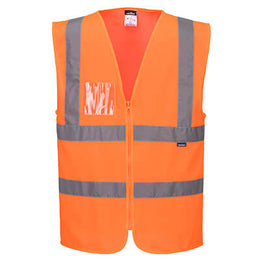 Gilet Haute Visibilité Zippé Bandes Ceinture et Bretelles C371 Portwest