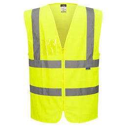 Gilet Haute Visibilité Zippé Bandes Ceinture et Bretelles C371 Portwest