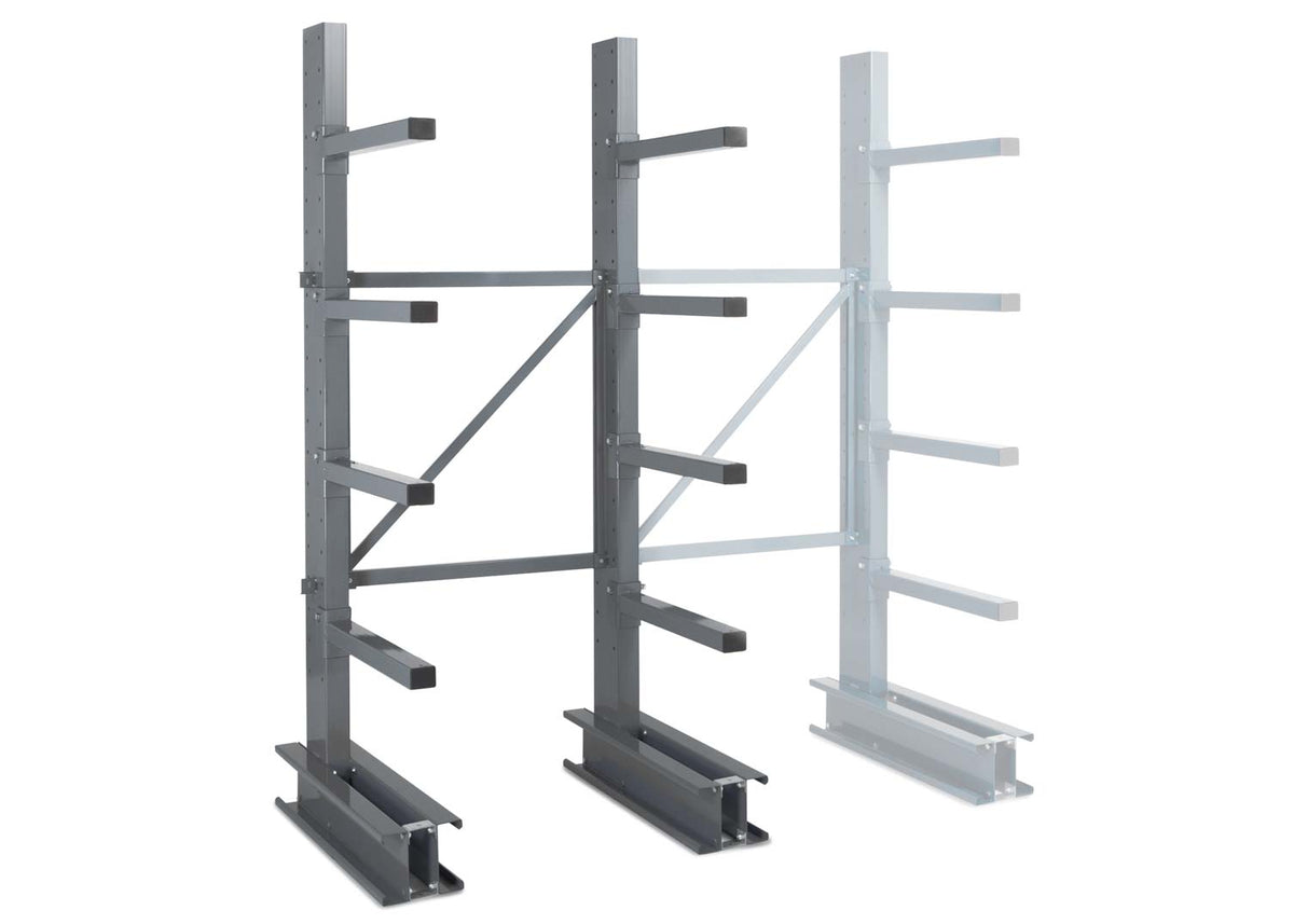 Rayonnage cantilever lourd simple ou double face, H. 2500 mm 4 niveaux
