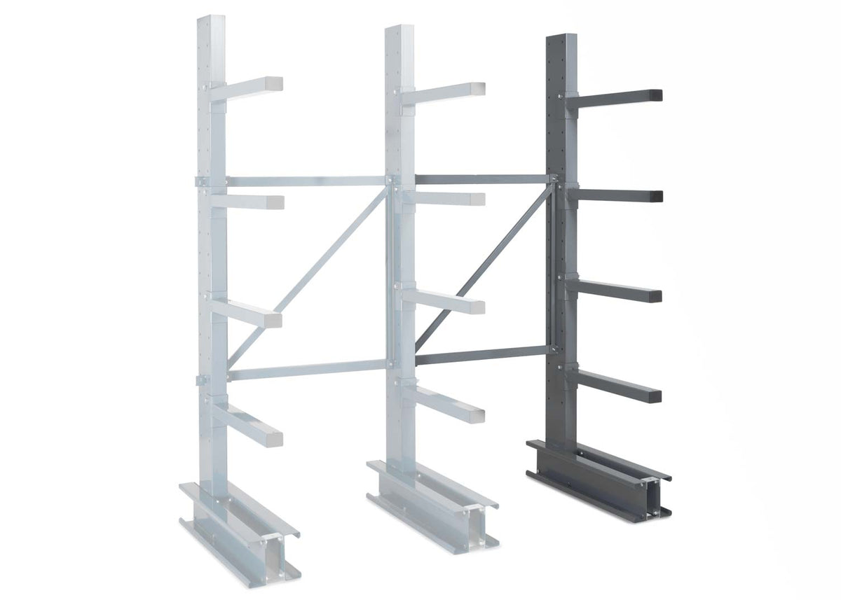 Rayonnage cantilever lourd simple ou double face, H. 2500 mm 4 niveaux