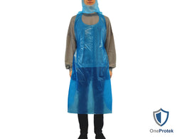 Tabliers de Protection Épais Jetables en Liasse 135×80 cm – Carton de 10 sachets de 50 – Bleu