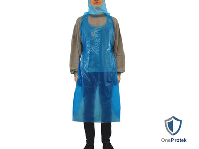 ONEPROTEK Tabliers de Protection Épais Jetables en Liasse 135×80 cm – Carton de 10 sachets de 50 – Bleu