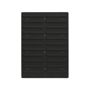 Panneau pour atelier à fixer - 24 ou 28 bacs polypropylène + supports d'outils