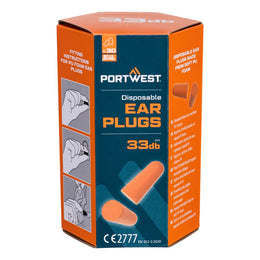 Bouchons d'Oreille Mousse PU EP13 Orange Portwest
