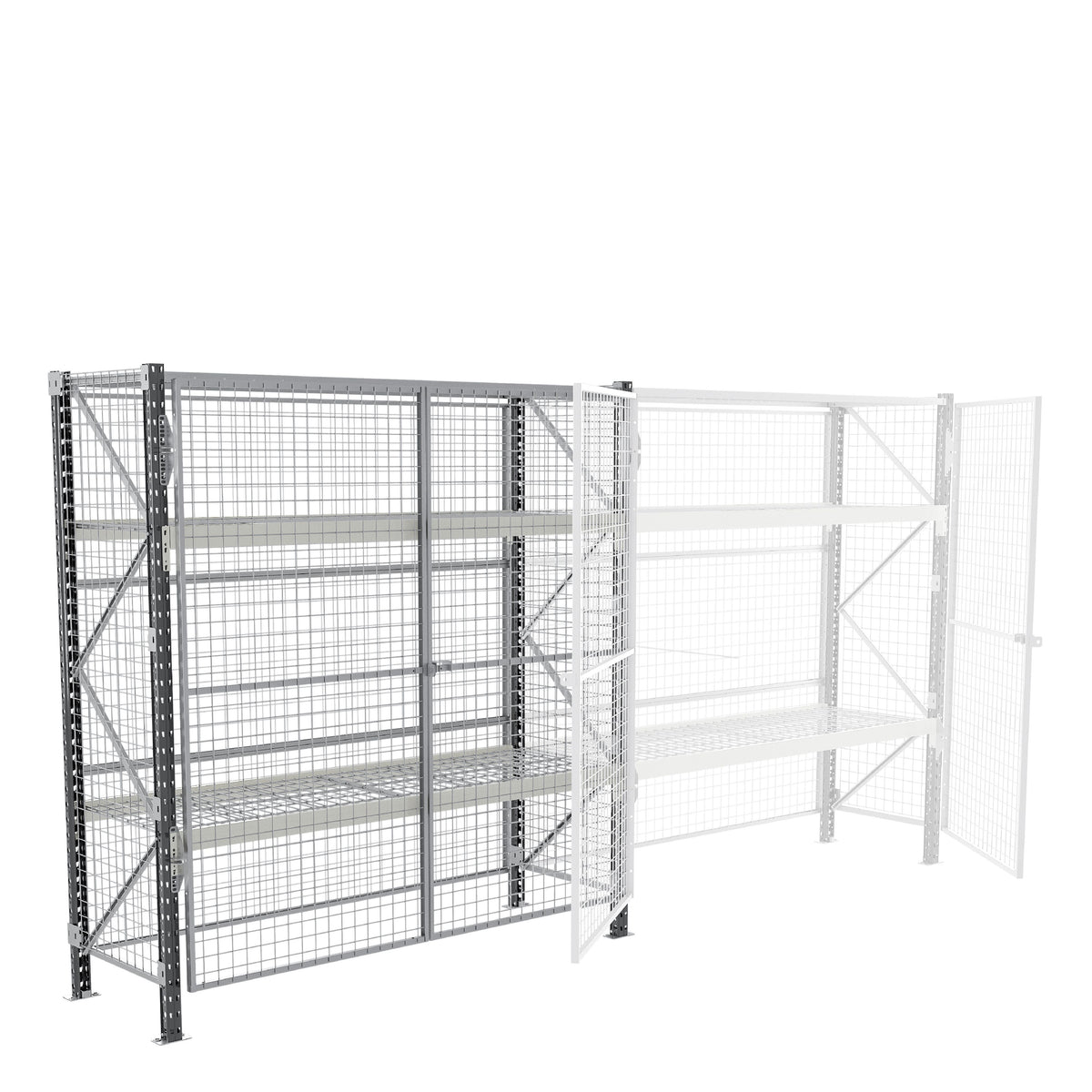 Rayonnage Epsivol sécurisé grillagé avec portes