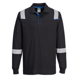 Polo à manches longues résistant aux flammes WX3 Noir