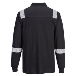 Polo à manches longues résistant aux flammes WX3 Noir