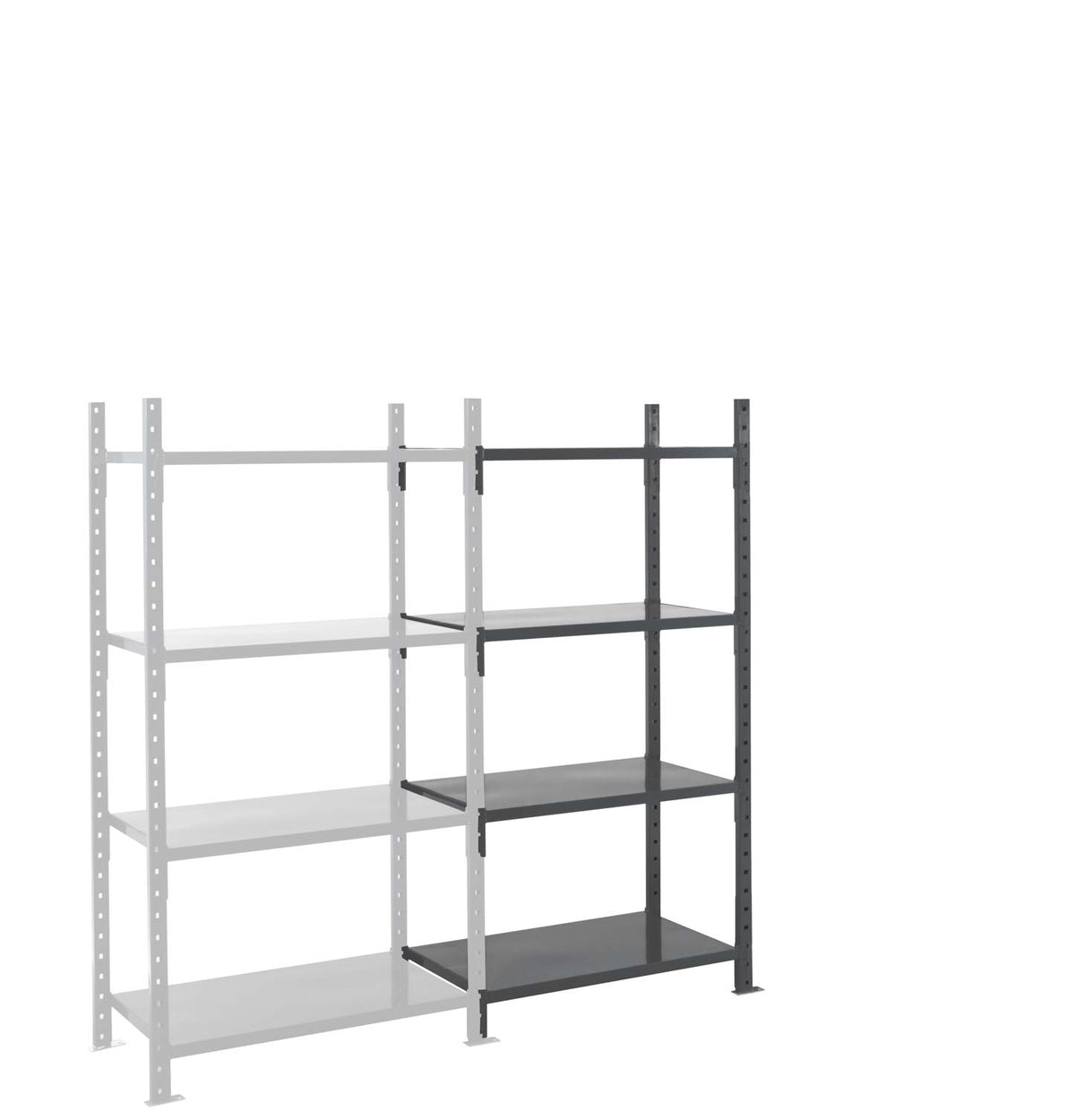 Rayonnage Fliplus 500 kg par niveau, tablettes tubulaires ou tôlées