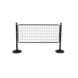 Kit 2 poteaux acier avec grille rigide – délimitation zone accès, base lestée