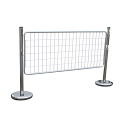 Kit 2 poteaux acier avec grille rigide – délimitation zone accès, base lestée