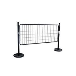 Kit 2 poteaux acier avec grille rigide – délimitation zone accès, base lestée