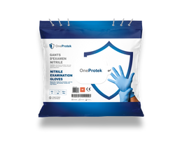 Gants d'examen Nitrile Bleus – Carton de 5 sachets refermables de 200