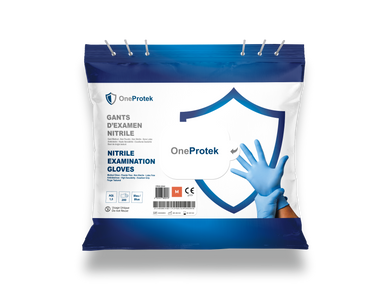 Gants d'Examen Nitrile Bleus – Carton de 5 sachets refermables de 200