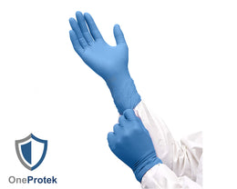 Gants Nitrile Manchette Longue 290 mm Bleus – Carton de 10 boîtes de 100