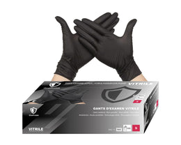 Gants Vitrile (Nitrile-Vinyle) Noirs 5.5 g – Carton de 10 boîtes de 100 – Taille S