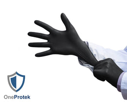 Gants Vitrile (Nitrile-Vinyle) Noirs 5.5 g – Carton de 10 boîtes de 100 – Taille S