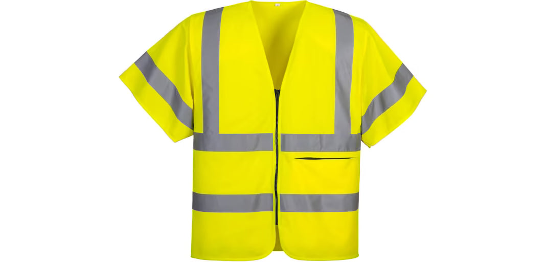 Gilet Zippé Demi-Manches HiVisTex Couverture Épaules Portwest