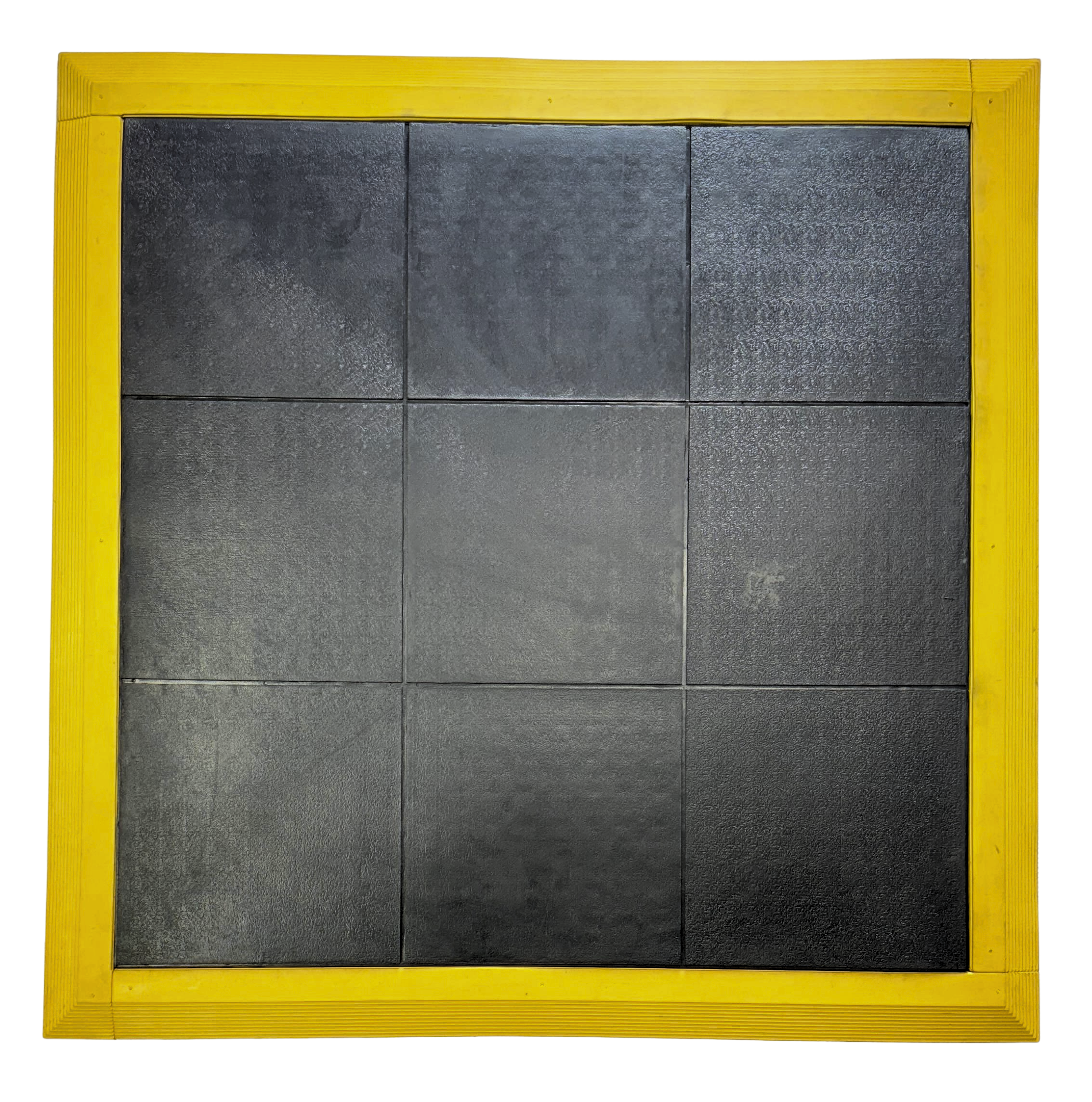 Samkraft SÉRIE M1 - Tapis antifatigue et anti statique industriel - dalle modulaire pour postes de travail debout avec bords rampes jaune haute visibilité