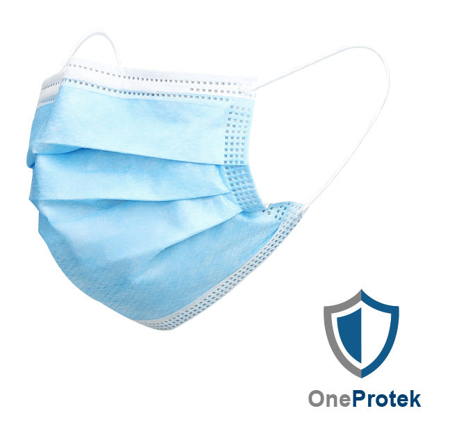 ONEPROTEK Masques Chirurgicaux 3 Plis Type IIR EN 14683 – Carton de 40 boîtes de 50