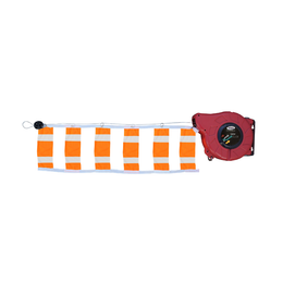 Enrouleur à bandeau de signalisation 15 m - câble acier gainé PVC, œillets inox