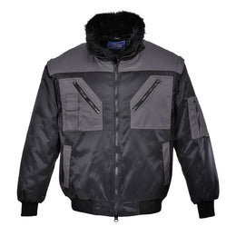 Blouson Pilote Bicolore Noir Gris PJ20 Portwest