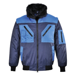 Blouson Pilote Bicolore Noir Gris PJ20 Portwest