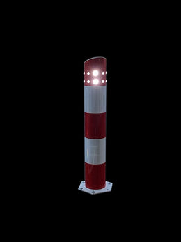 Poteau aluminium à fixer avec LED solaire Ø 90 mm - visibilité 500 m, bandes classe 2