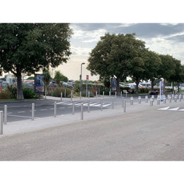 Poteau de protection inox 316 à fixer sur platine Ø 89 mm - 800 mm, bandes option