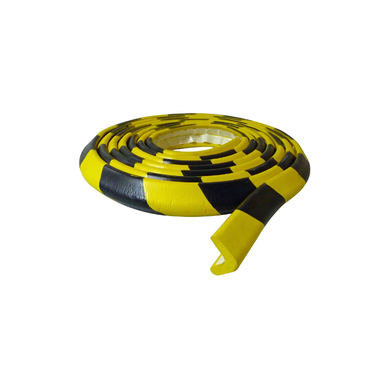 Rouleau de protection d'angle en mousse NBR – 5 m, profil 30×30 mm, noir/jaune