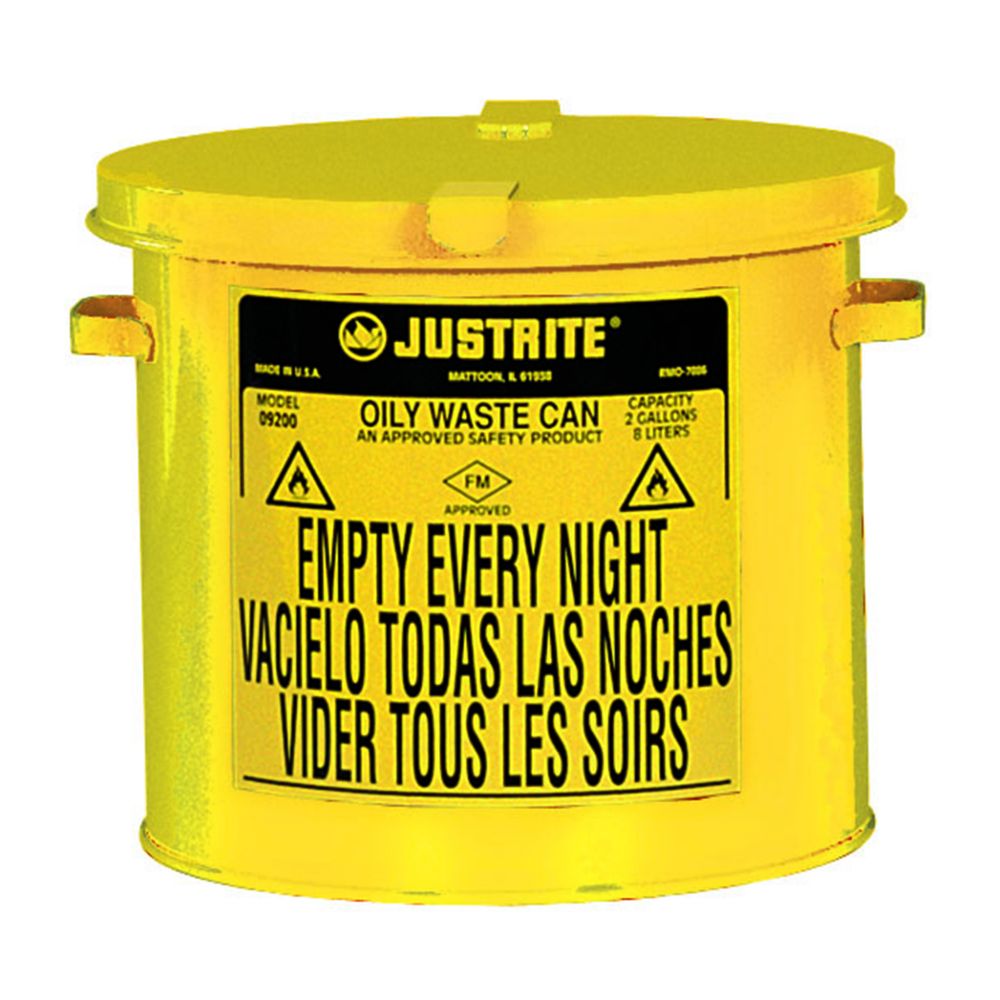Poubelle de sécurité pour chiffons gras et déchets huileux – Justrite 900