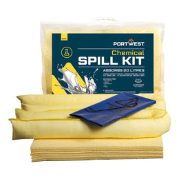 Kit Absorbant 20 Litres Produits Chimiques SM90 Jaune Portwest