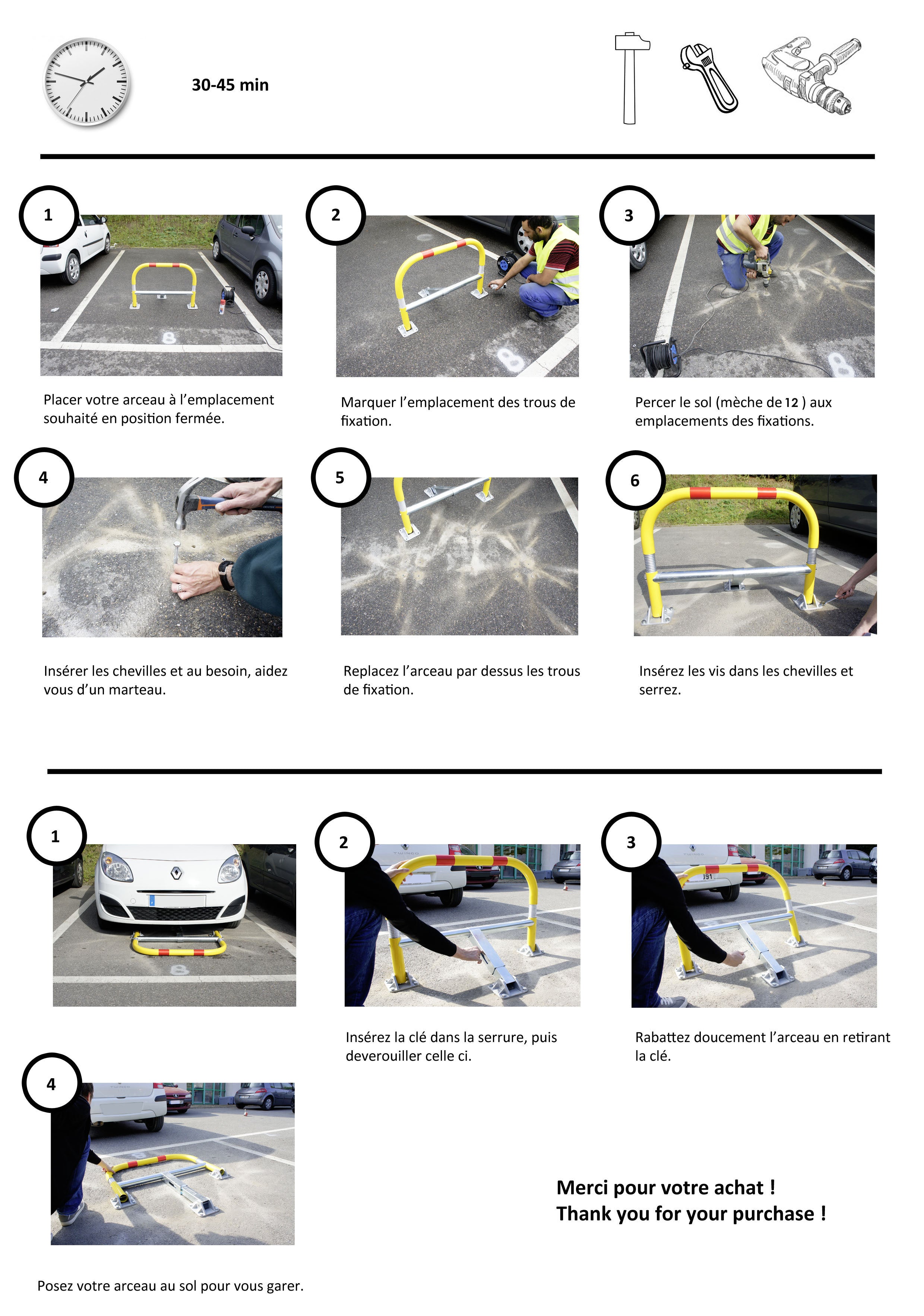 arceau de parking à ressorts STOPCRASH notice de pose