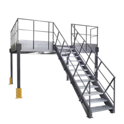 Plate-forme de stockage Mezzaman 350 kg/m² avec escalier et garde-corps