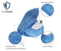 Surchaussures Imperméables Jetables CPE (Carton de 20 sachets de 100)