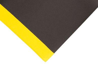Tapis anti-fatigue industriel noir jaune pour travail debout mètre linéaire