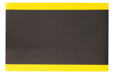 Tapis anti-fatigue industriel noir jaune pour travail debout Samkraft W1 – solution ergonomique pour environnement sec