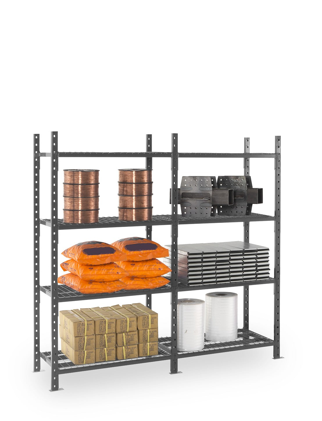 Rayonnage Fliplus sprinkler à tablettes grillagées, 500 kg par niveau
