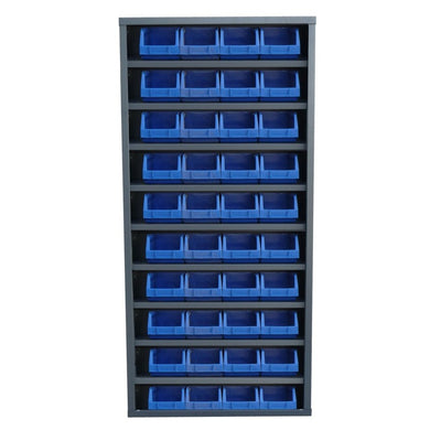 Armoire à bacs sans portes - 40 bacs polypropylène en accès libre, acier, 30 kg